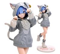 Re-m Figure, Re Zero Figura ,Starting Life in Another World,Re-m Anime Figure Decor Cartoon Model Toy, Modello di Anime Personaggio In piedi Modello Home Desktop Decoration per Bambino Regali,8.2 Inch