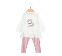 Re Panda Completo lungo da neonata con maglietta e leggings in velluto a costine