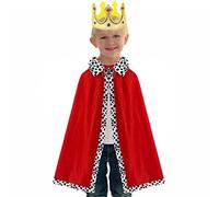 Re per bambini e adulti, set mantello e corona principe per cosplay principe 120 cm Royal Robe Coat Costume Medievale Velvet Red Carnival Cosplay Par Theatre per le donne