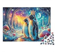 Re Pinguino Carta premium Pinguini nella foresta magica di notte Puzzle fai-da-te regalo per calza per bambini 12+ 70x50cm/1000 pezzi