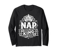 Re pisolino Vintage Tipografia & Crown Power Nap Royalty Maglia a Manica