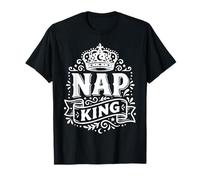 Re pisolino Vintage Tipografia & Crown Power Nap Royalty Maglietta