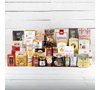 Re Regalo, Cesto Regalo Gastronomico SpesaInBox 30 Pezzi con Pasta, Riso, Salse, Biscotti, Dolci, Tè e Caffè, Prodotti Tipici Italiani