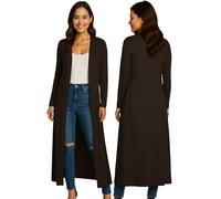 Re Tech UK Cardigan da Donna - Taglia Maxi Plus - Cardigan Lungo da Donna con Collo e Maniche Lunghe - Maglia da Donna Lunga con Vestibilità Fluida - Taglie, marrone scuro., 46-48