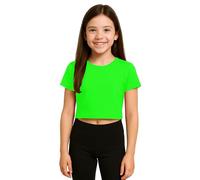 Re Tech UK - Graziosi top corto per ragazze | T-shirt da bambina in morbido tessuto elasticizzato per bambini dai 5 ai 13 anni | Perfetto per scuola, danza, giornate estive e stile quotidiano, Verde