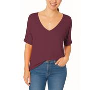 Re Tech UK - Maglia con Taglio Ampio e Scollo a V - Maniche Corte a Pipistrello Arricciate - UK 20-22 / EU 48-50 XXL - Vinaccia