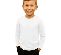 Re Tech UK - Maglietta a maniche lunghe per bambini e bambine | T-shirt leggera con scollo a giro per stratificare o per l'uso quotidiano | Maglietta semplice, elastica e morbida al tatto per la