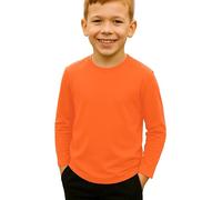 Re Tech UK - Maglietta a maniche lunghe per bambini e bambine | T-shirt leggera con scollo tondo per stratificare o per l'uso quotidiano | Top semplice, elastico, morbido al tatto per la scuola, il