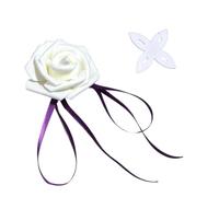 Re0 Emilia Cosplay Costume Completo Set con Parrucca | Tuta viola mantello bianco per Halloween Carnevale Anime Giochi di ruolo