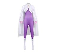 Re0 Emilia Cosplay Costume Completo Set con Parrucca | Tuta viola mantello bianco per Halloween Carnevale Anime Giochi di ruolo