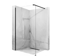 Rea Aero parete doccia 100 cm nero opaca/vetro trasparente REA-K6596