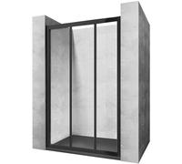 Rea Alex porta doccia 90 cm scorrevole nero semiopaca/vetro trasparente REA-K9638