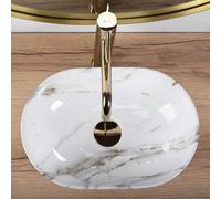 Rea Amelia lavabo 38x26 cm ovale da appoggio bianco REA-U9107