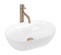 Rea Amelia lavabo 45x31 cm ovale da appoggio bianco lucida REA-U4330