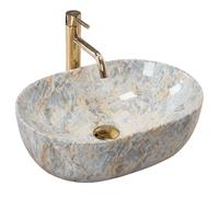 Rea Amelia lavabo 48x34.5 cm ovale da appoggio grigio/pietra opaca REA-U0625
