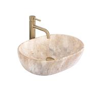 Rea Amelia lavabo 48x34.5 cm rettangolare da appoggio grigio/pietra-marrone/beige REA-U3000