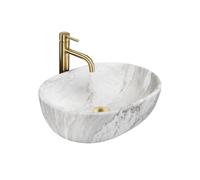 Rea Amelia lavabo 48x34.5 cm rettangolare da appoggio grigio/pietra opaca REA-U8489