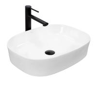Rea Angie lavabo 52x38 cm rettangolare da appoggio bianco REAU4121