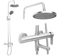 Rea Arcos set doccia a parete con soffione acciaio REA-P8926