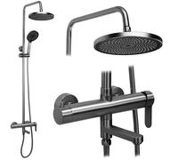 Rea Arcos set doccia a parete con soffione grafite REA-P8929