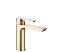 Rea ARGUS GOLD RUBINETTO LAVABO BASSO Miscelatore da bagno in ottone Miscelatore monocomando caldo e freddo regolabile (Oro)