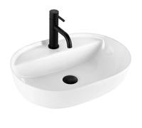 Rea Aura lavabo 50.5x38.5 cm ovale da appoggio bianco REA-U4620