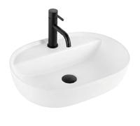 Rea Aura lavabo 50.5x38.5 cm ovale da appoggio bianco REA-U7340