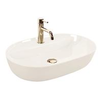Rea Aura lavabo 60.5x40.5 cm ovale da appoggio marrone/beige REA-U4589