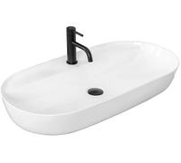 Rea Aura lavabo 81x41 cm ovale da appoggio bianco REA-U2541