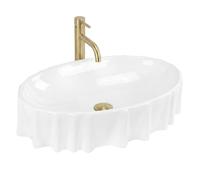 Rea Aurelia lavabo 59x38 cm ovale da appoggio bianco REA-U3504