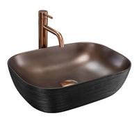 Rea Belinda Cooper lavabo 46.5x33.5 cm rettangolare da appoggio nero REA-U6384