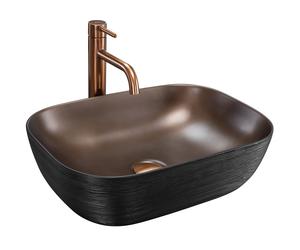 Rea Belinda Cooper lavabo 46.5x33.5 cm rettangolare da appoggio nero REA-U6384