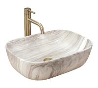 Rea Belinda lavabo 46.5x33.5 cm rettangolare da appoggio grigio/pietra REA-U3324