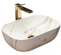 Rea Belinda lavabo 46x32 cm rettangolare da appoggio grigio/pietra REA-U6596