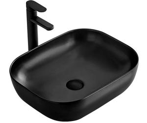 Rea Belinda Slim lavabo 46x33 cm rettangolare da appoggio nero REA-U8470