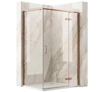 Rea - Box doccia Bruno 100 x 80 Rame spazzolato 80 x 100-78,5 x 98,5 x 195 cm
