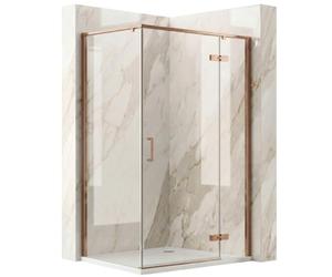 Rea - Box doccia Bruno 100 x 80 Rame spazzolato 80 x 100-78,5 x 98,5 x 195 cm