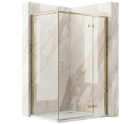 Rea - Box doccia Bruno 120 x 90 oro spazzolato 90 x 120-88,5 x 118,5 x 195 cm