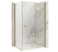 Rea Cabina Doccia Atlas 120x100cm (porta x parete) Destra Oro Spazzolato