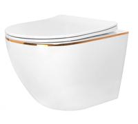 Rea Carlo Mini set vaso wc con copriwater sospeso senza brida bianco lucida REA-C1222