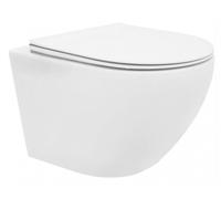 Rea Carlo Mini vaso wc con copriwater a discesa lenta sospeso senza brida bianco lucida REA-C2760