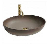Rea Carola Ombre lavabo 51.5x39 cm ovale da appoggio marrone/beige opaca REA-U0627