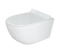 Rea Carter vaso wc con copriwater a discesa lenta sospeso senza brida bianco lucida REA-C1400
