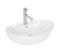 Rea Cindy lavabo 58.5x39 cm ovale da appoggio bianco REA-U0155