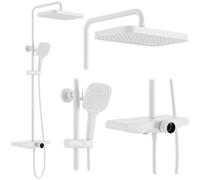 Rea - Colonna Doccia Bari White Sistema Doccia In Ottone Per Bagno (Bianco) 51x33x118,5cm