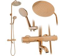 Rea Colonna doccia con termostato Lungo Copper Sistema Doccia in Ottone per Bagno (Rame)
