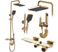 Rea Colonna Doccia HELIX Sistema Doccia in Ottone Oro per Bagno (Oro)