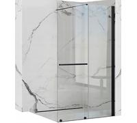 Rea Cortis Black parete doccia walk-in 100 cm nero opaca/vetro trasparente REA-K7740