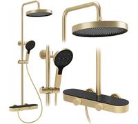 Rea Cris set doccia a parete con soffione oro REA-P0361