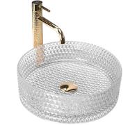 Rea Cristal lavabo 35.5x35.5 cm rotonda da appoggio REA-U9670
